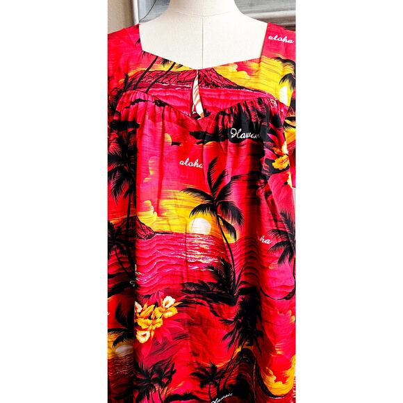 Vintage The Hawaiian Women's Tropical Sunset Palm Hawaiian‎ Dress Size XL Multi - Picture 2 of 8